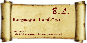 Burgmayer Loréna névjegykártya